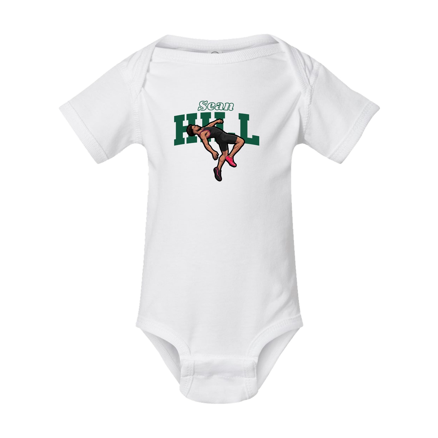 Baby Onesie — Name Arch in White