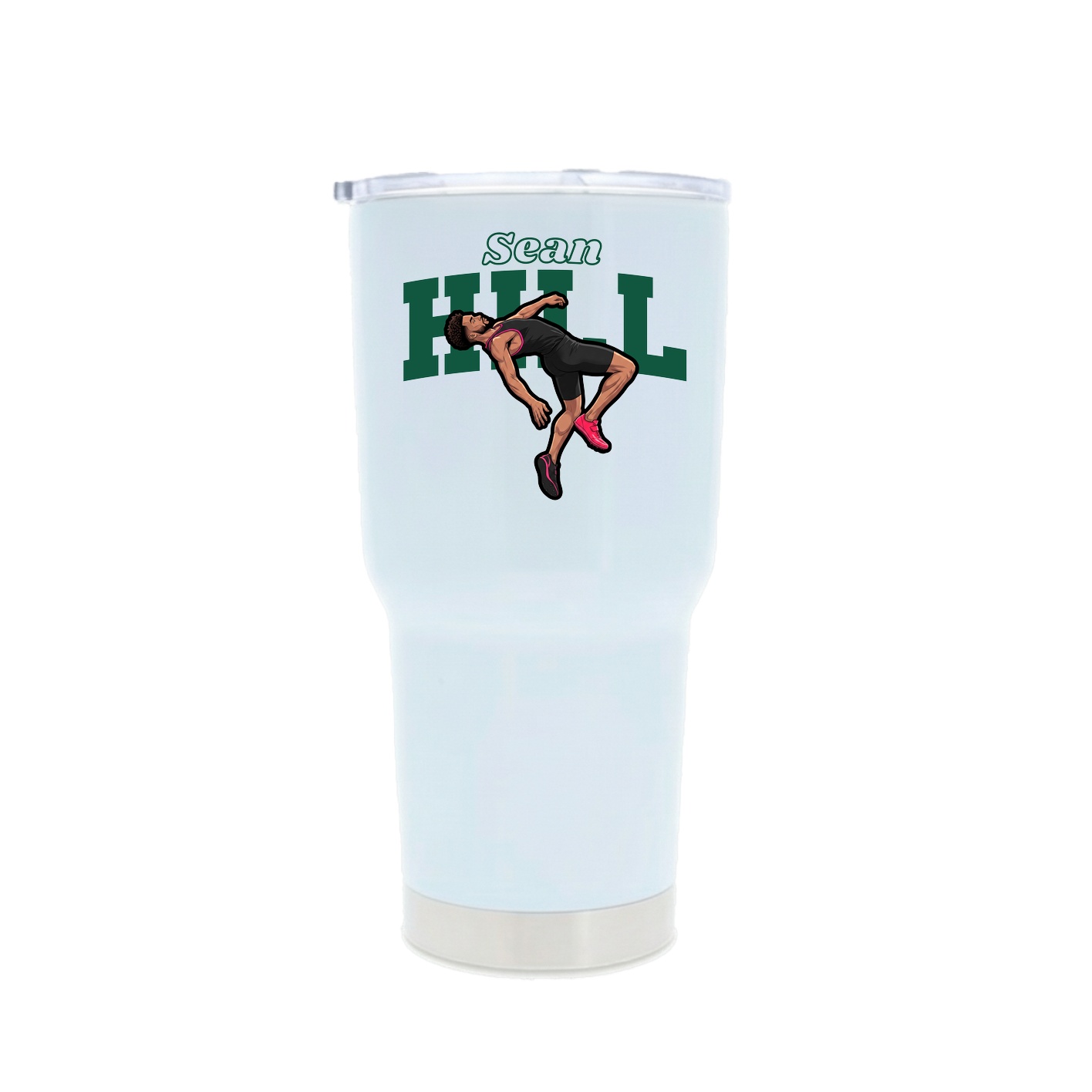 30oz Stainless Steel Tumbler — Name Arch in White