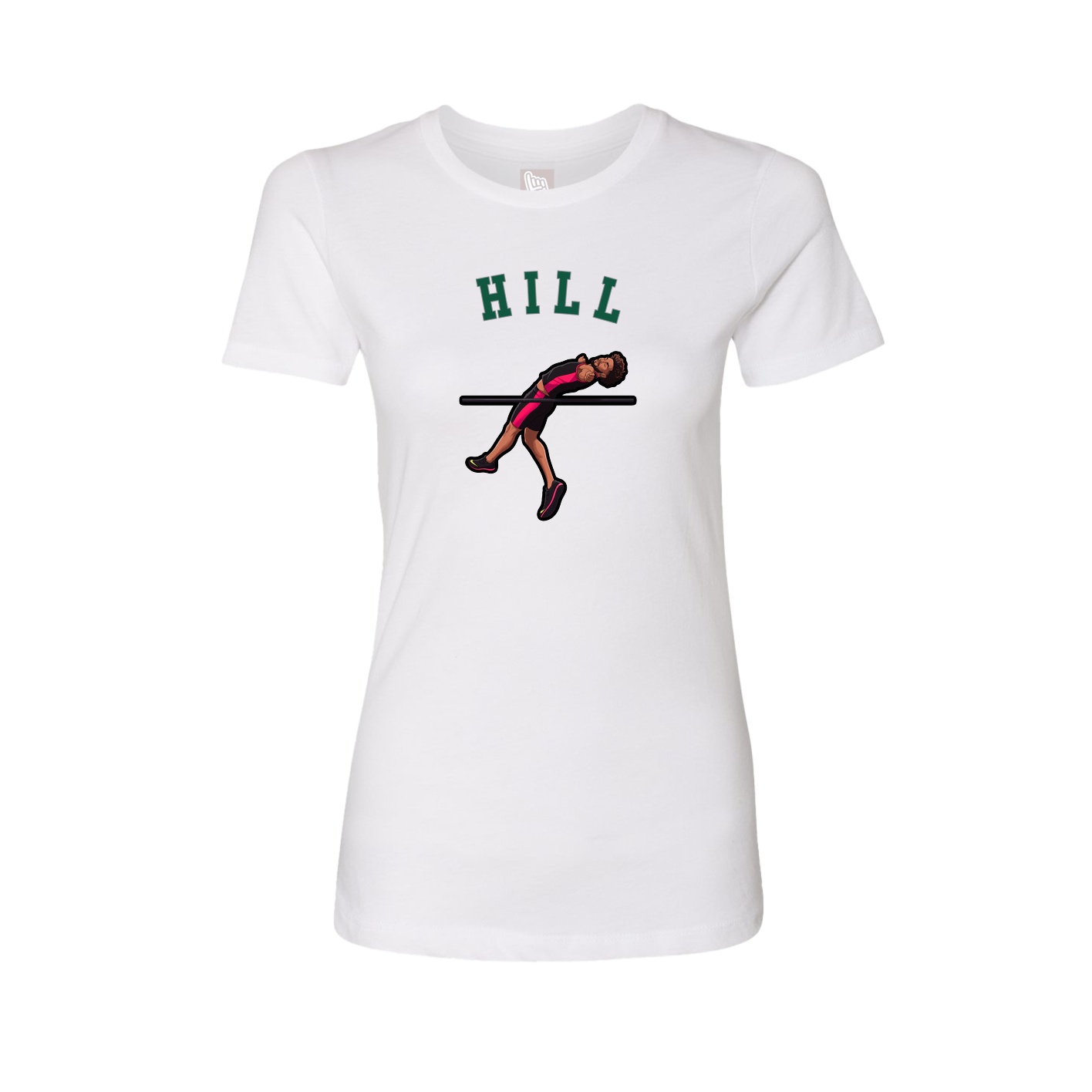 Fitted Women's Tee — Shirsey Arch in White
