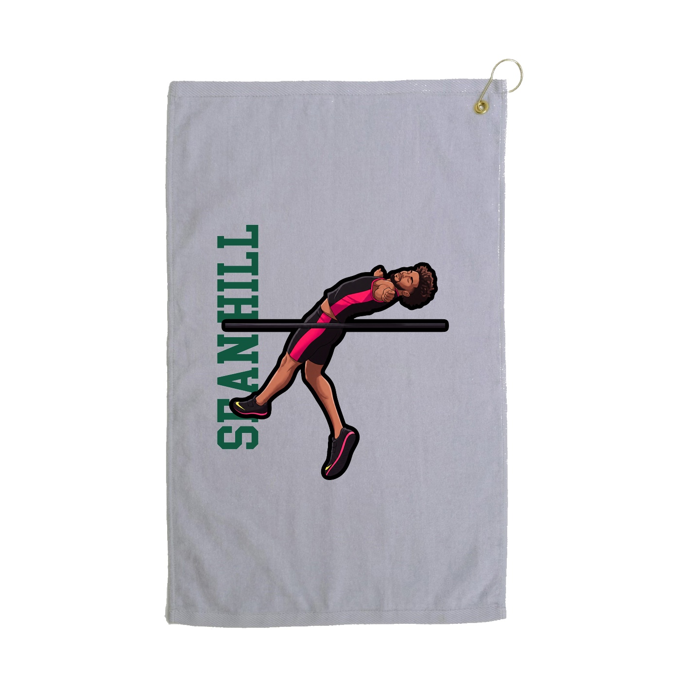 Golf Towel — Name Vertical in Grey