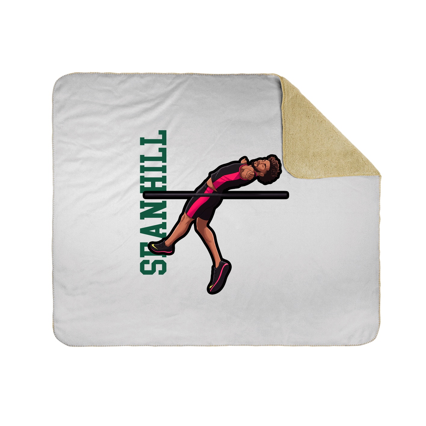 Throw Blanket — Name Vertical in White