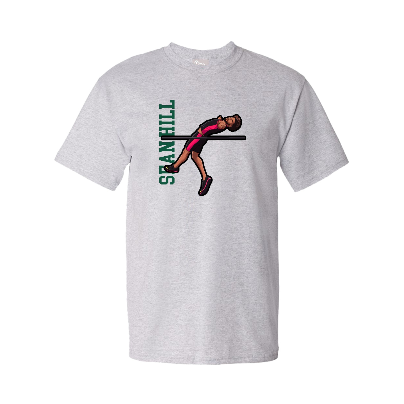Tee — Name Vertical in Grey