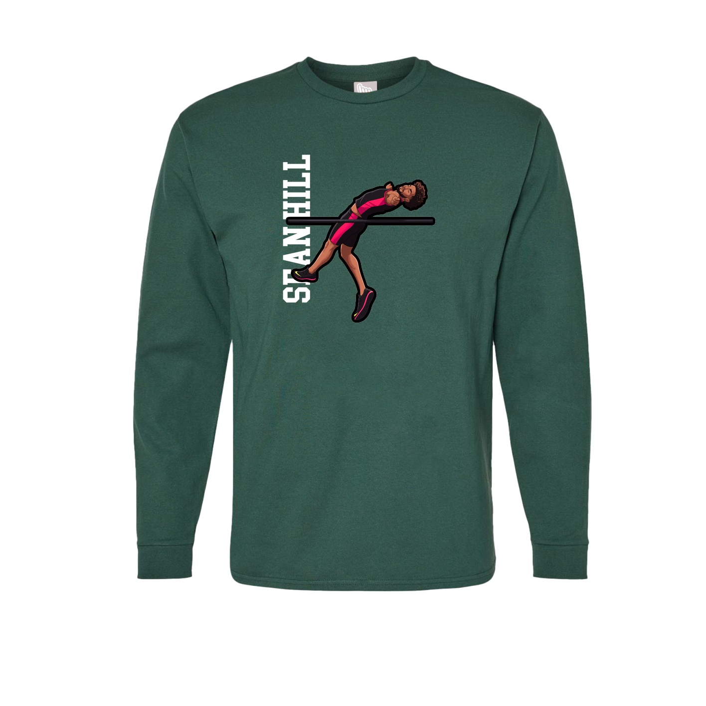 Long Sleeve Tee — Name Vertical in Green