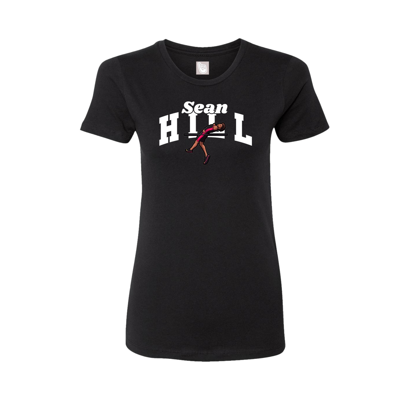 Fitted Women's Tee — Signature Arch in Black