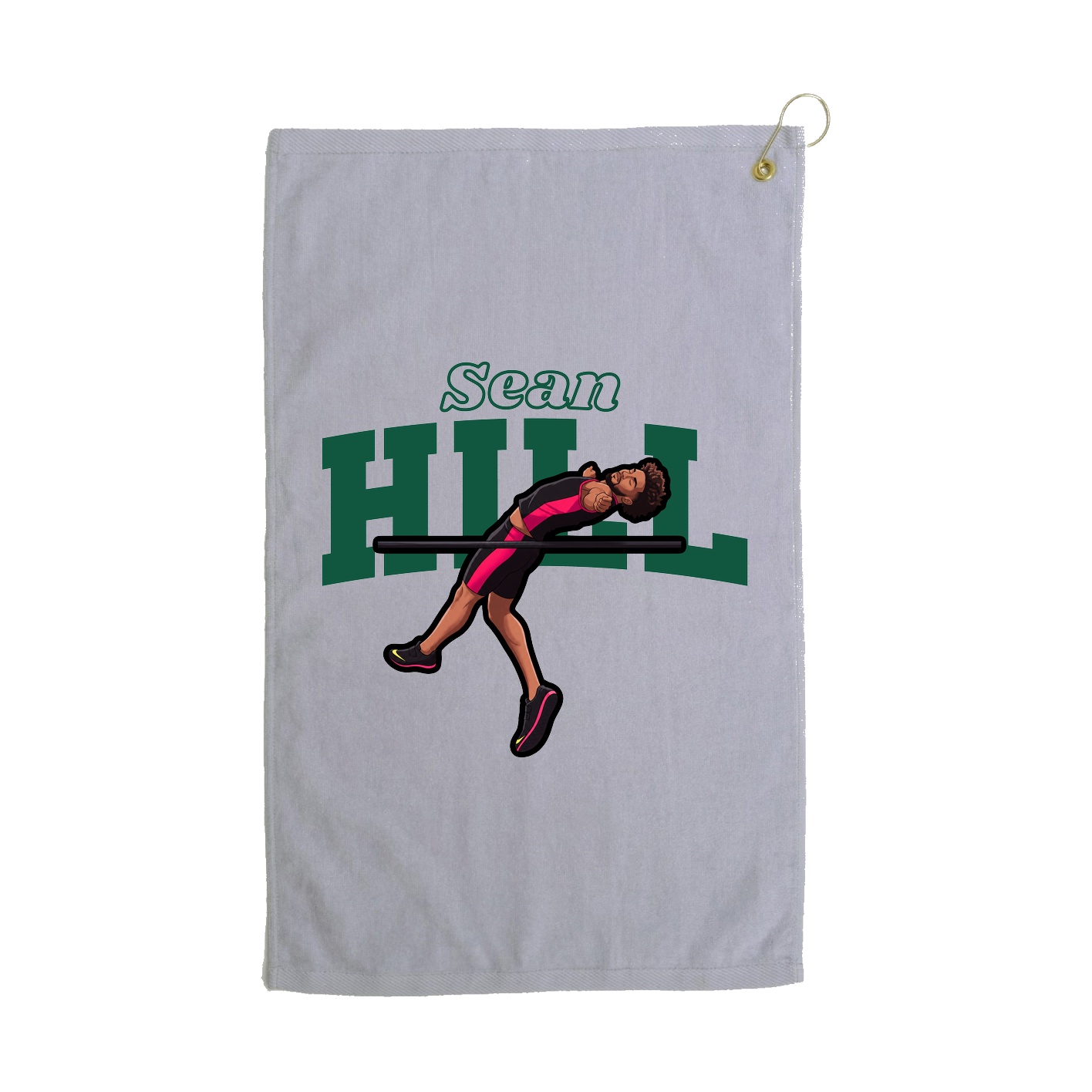 Golf Towel — Name Arch in Grey