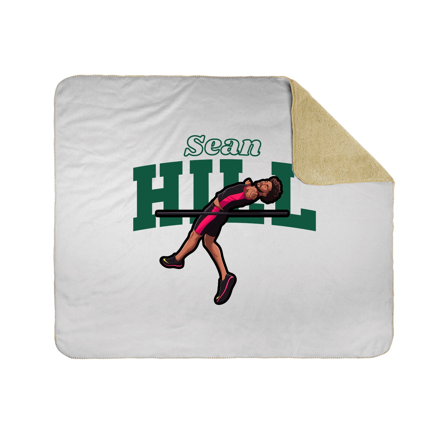 Throw Blanket — Name Arch in White
