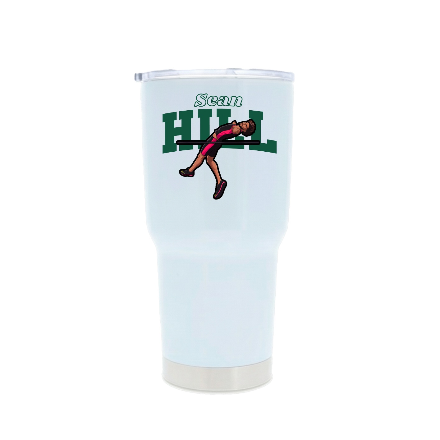 30oz Stainless Steel Tumbler — Name Arch in White