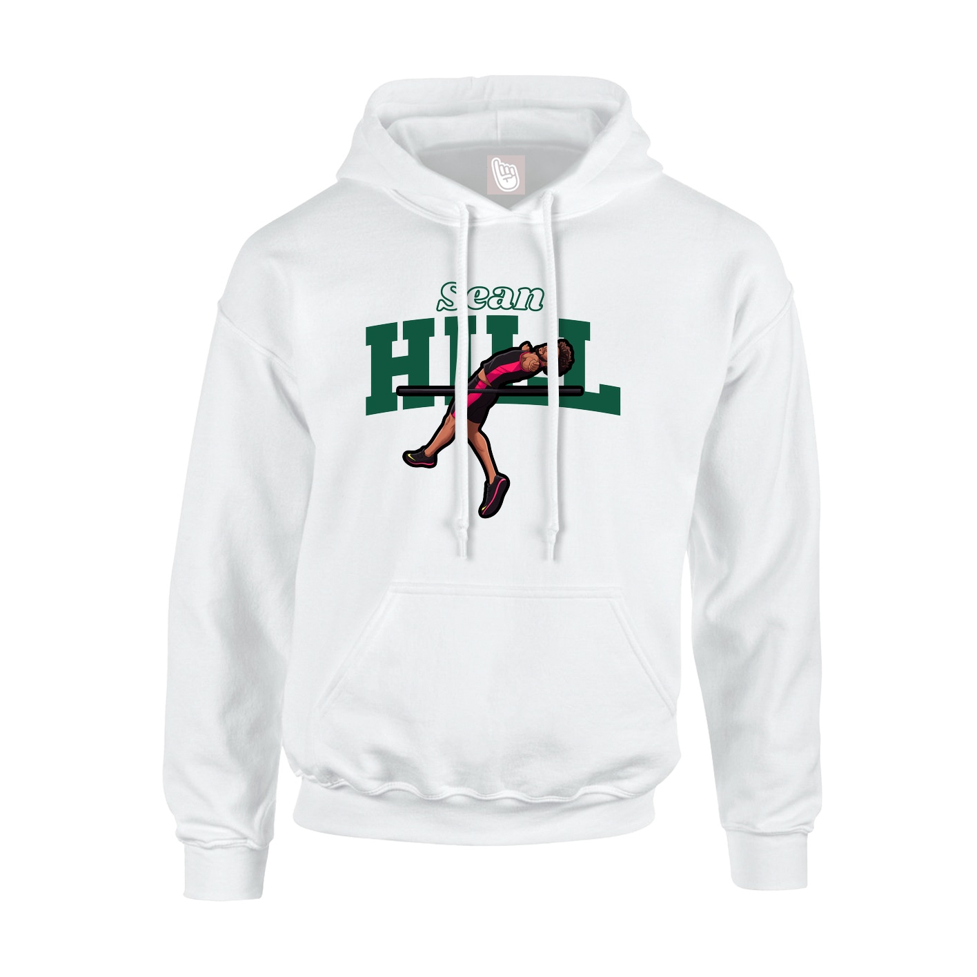 Hoodie — Name Arch in White