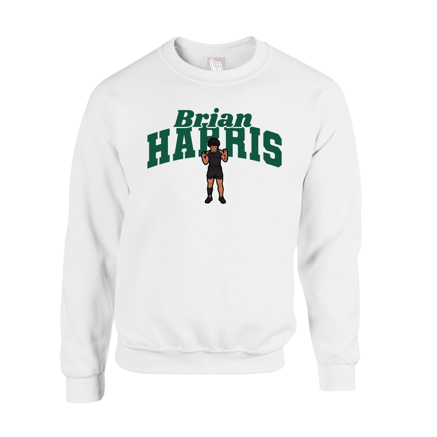 Fleece Crew — Signature Arch in White