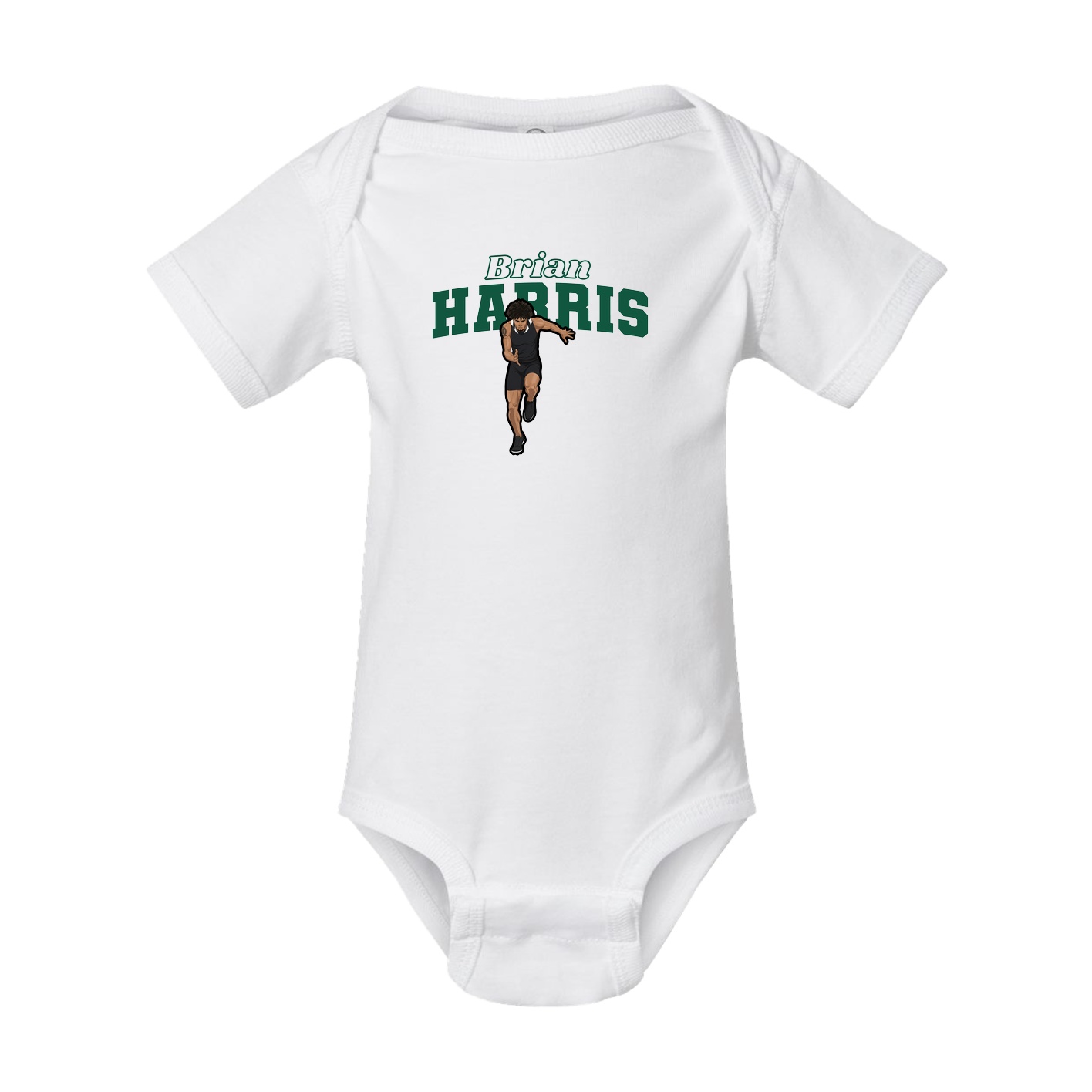 Baby Onesie — Name Arch in White