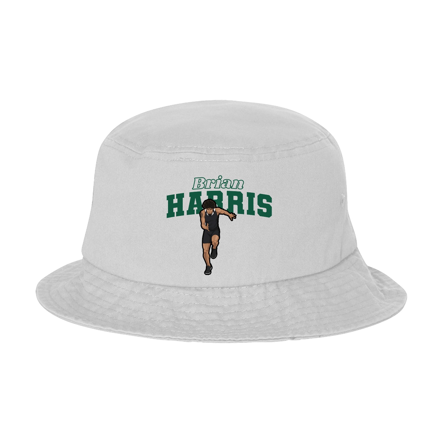 Bucket Cap — Name Arch in White