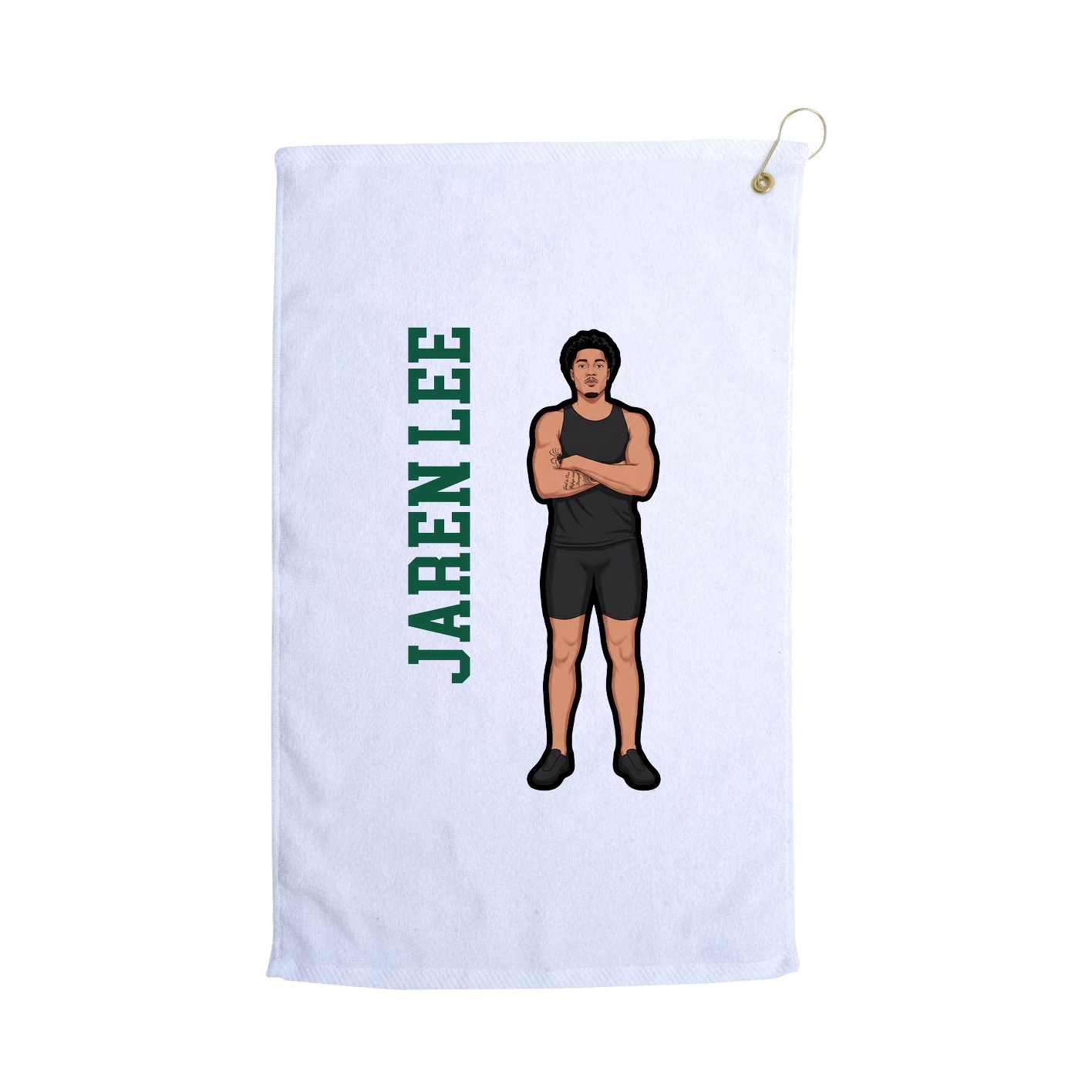 Golf Towel — Name Vertical in White