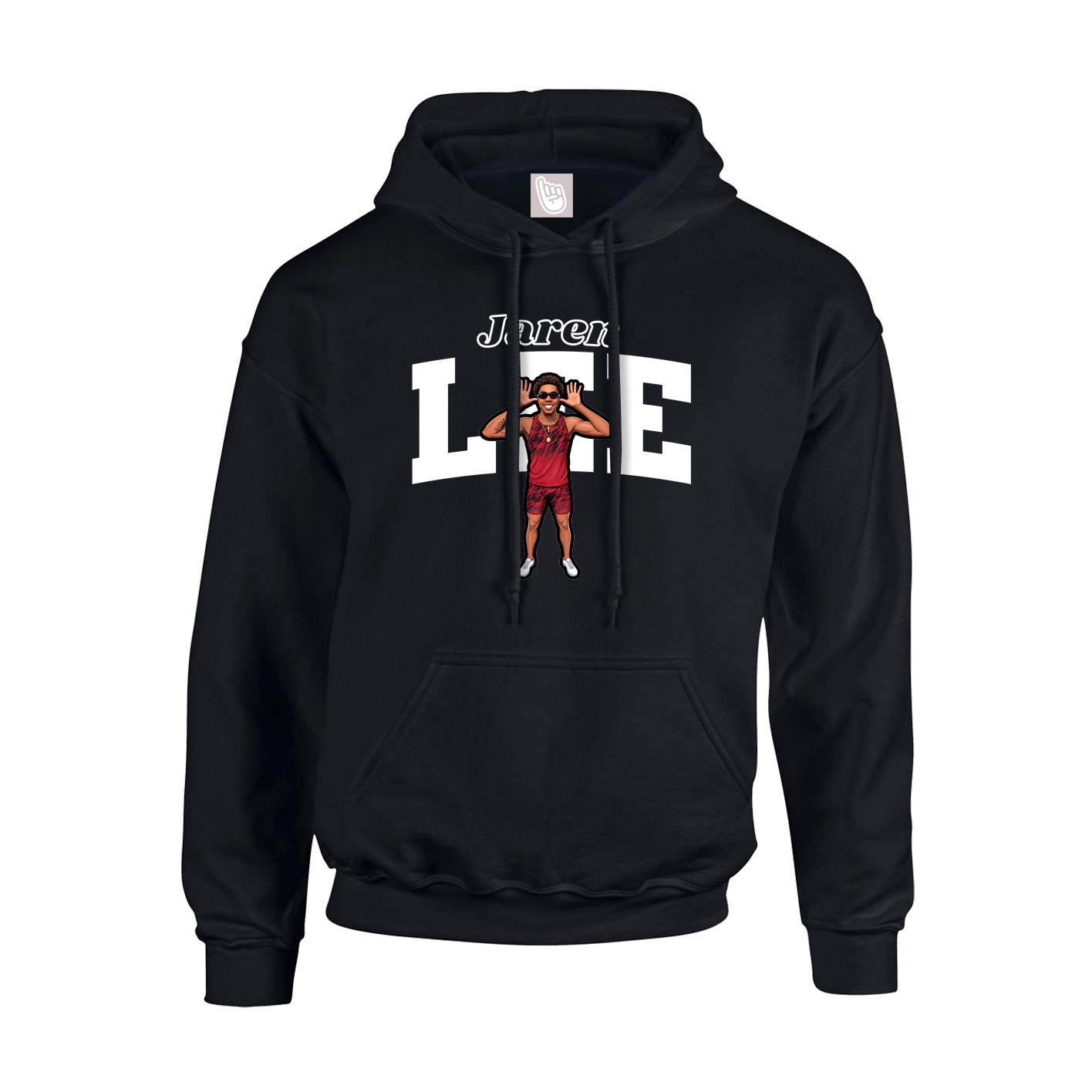 Youth Hoodie — Name Arch in Black