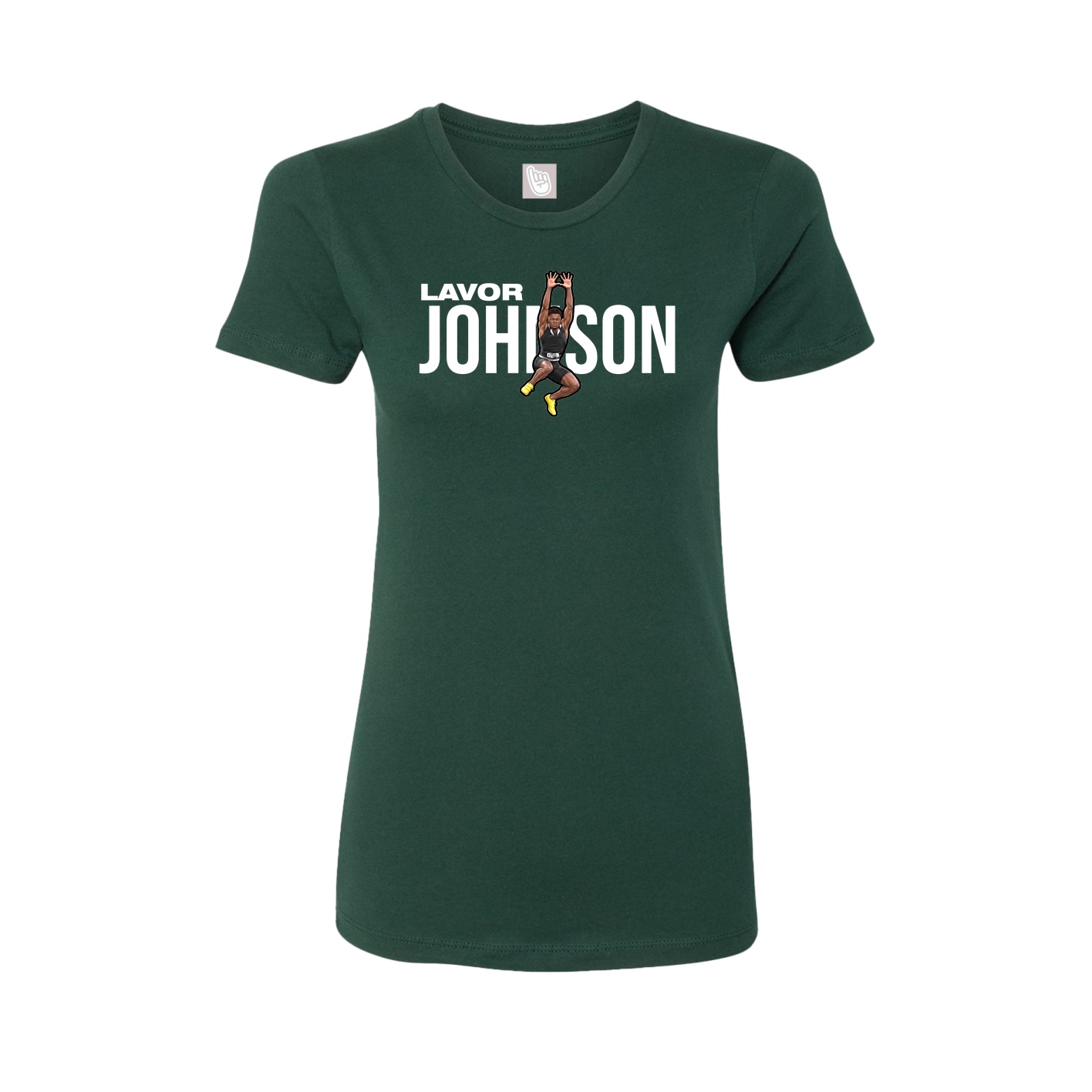 Fitted Women's Tee — Player Name in Green