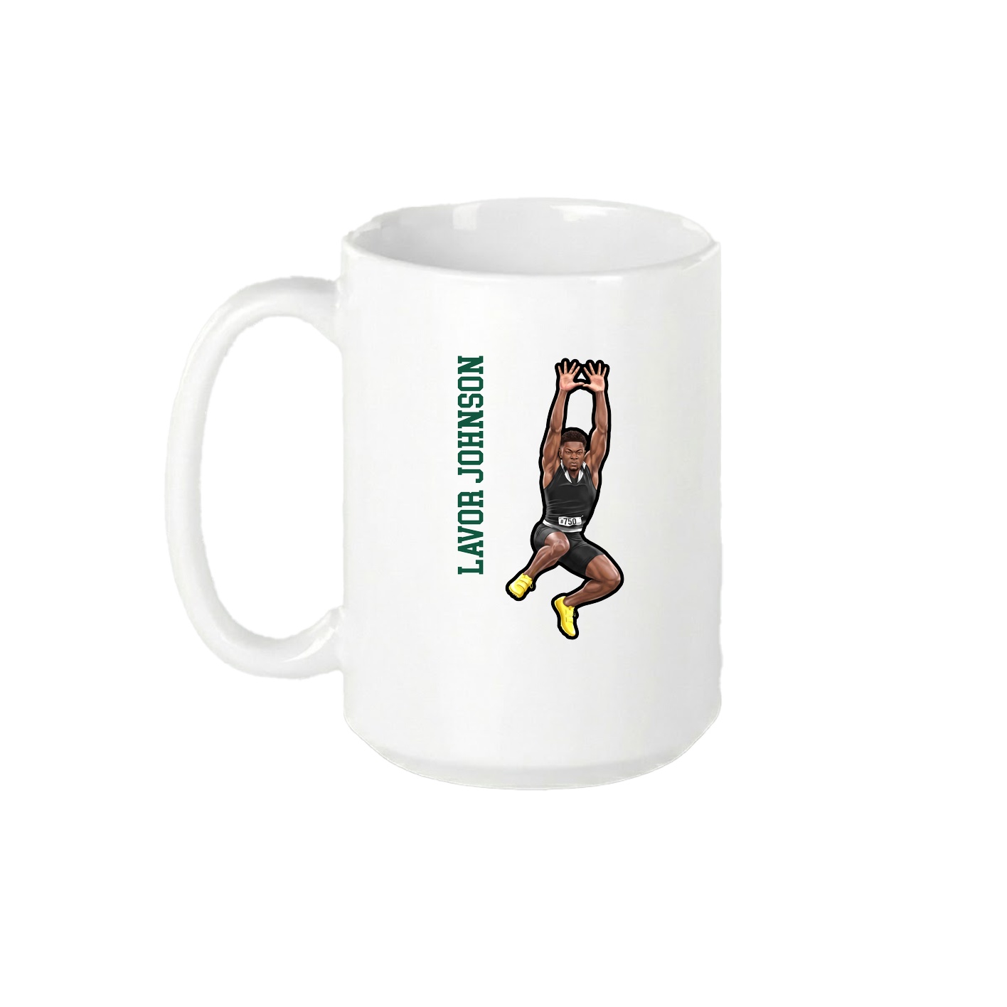 15oz Coffee Mug — Name Vertical in White