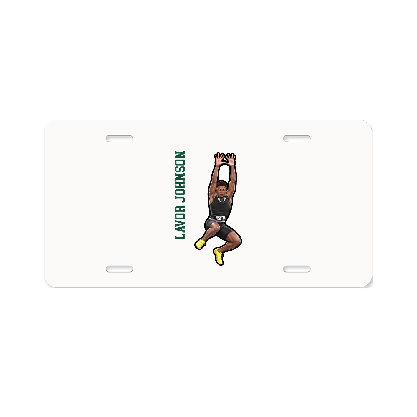 License Plate — Name Vertical in Classic