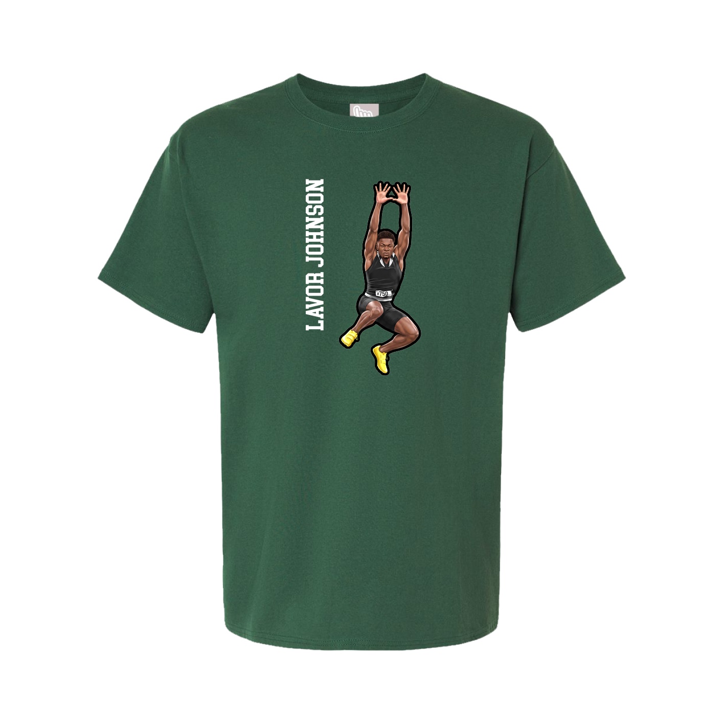Tee — Name Vertical in Green