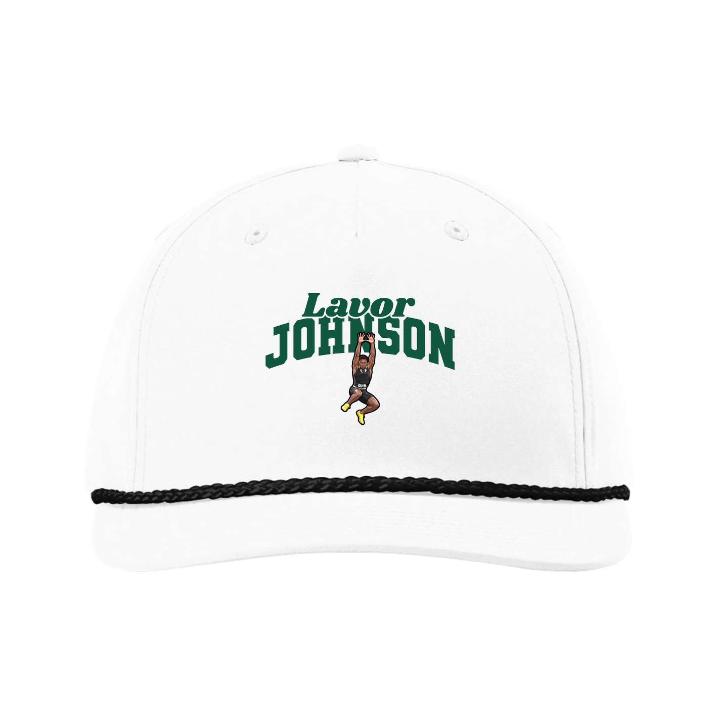 Five-Panel Classic Rope Cap — Signature Arch in White