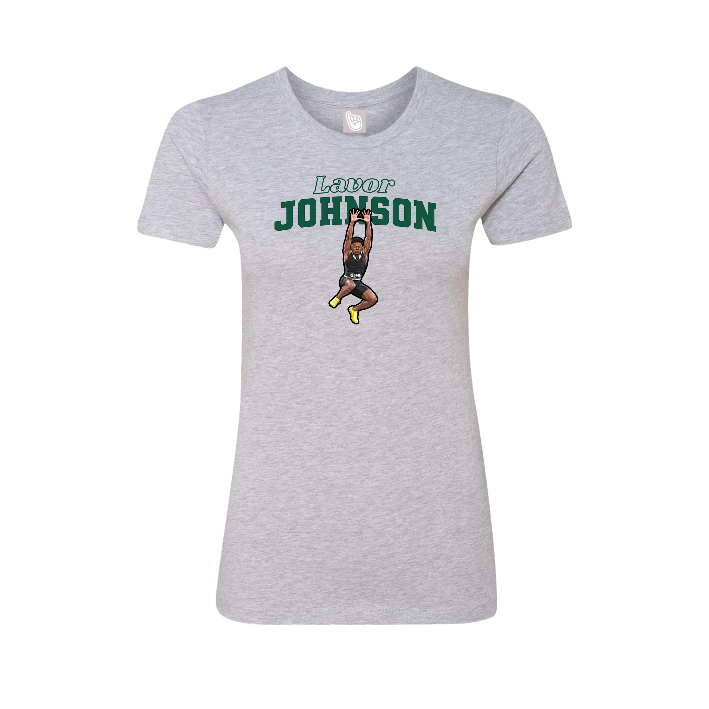 Fitted Women's Tee — Name Arch in Grey