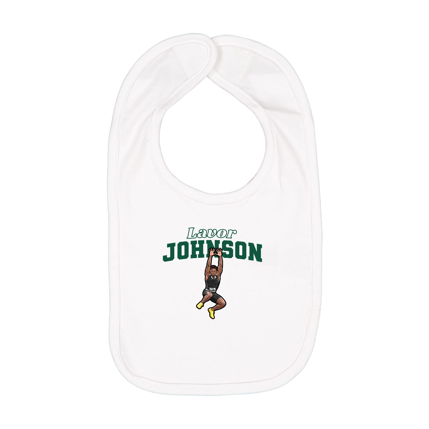 Infant Bib — Name Arch in White