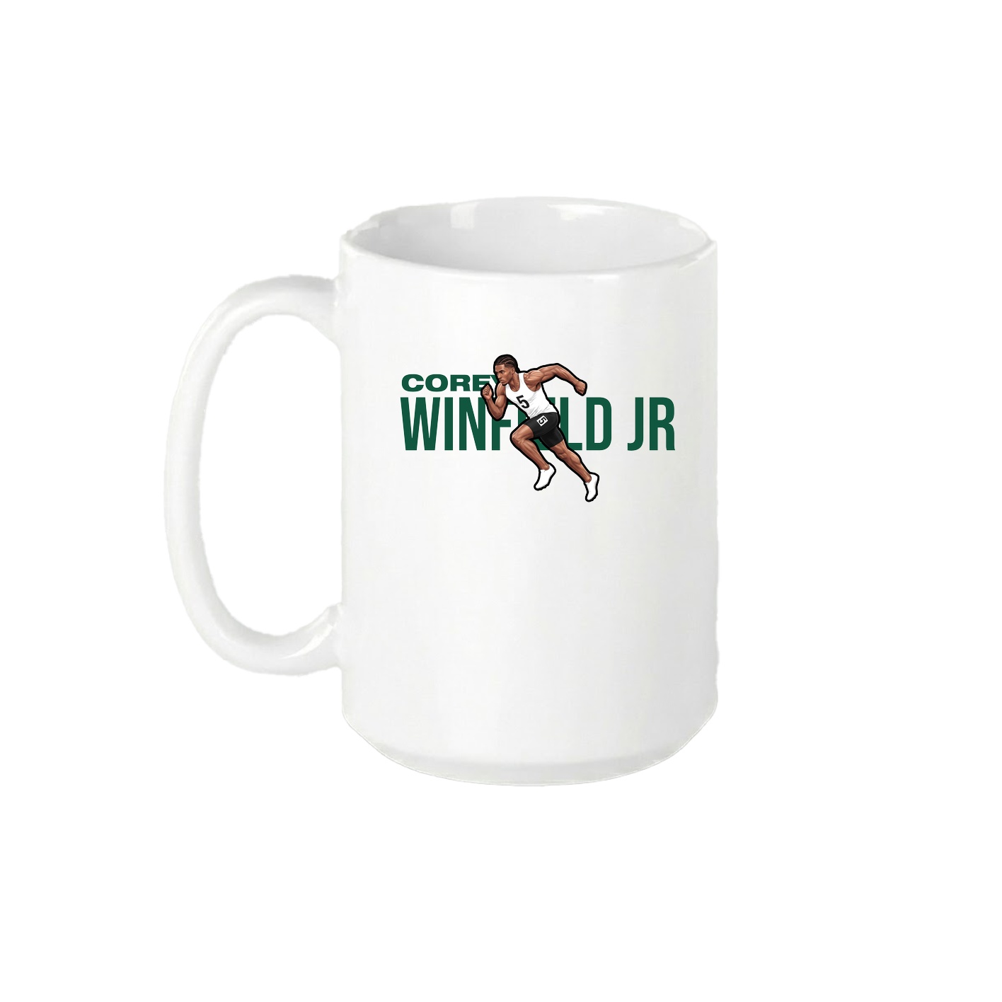 15oz Coffee Mug — Player Name in White