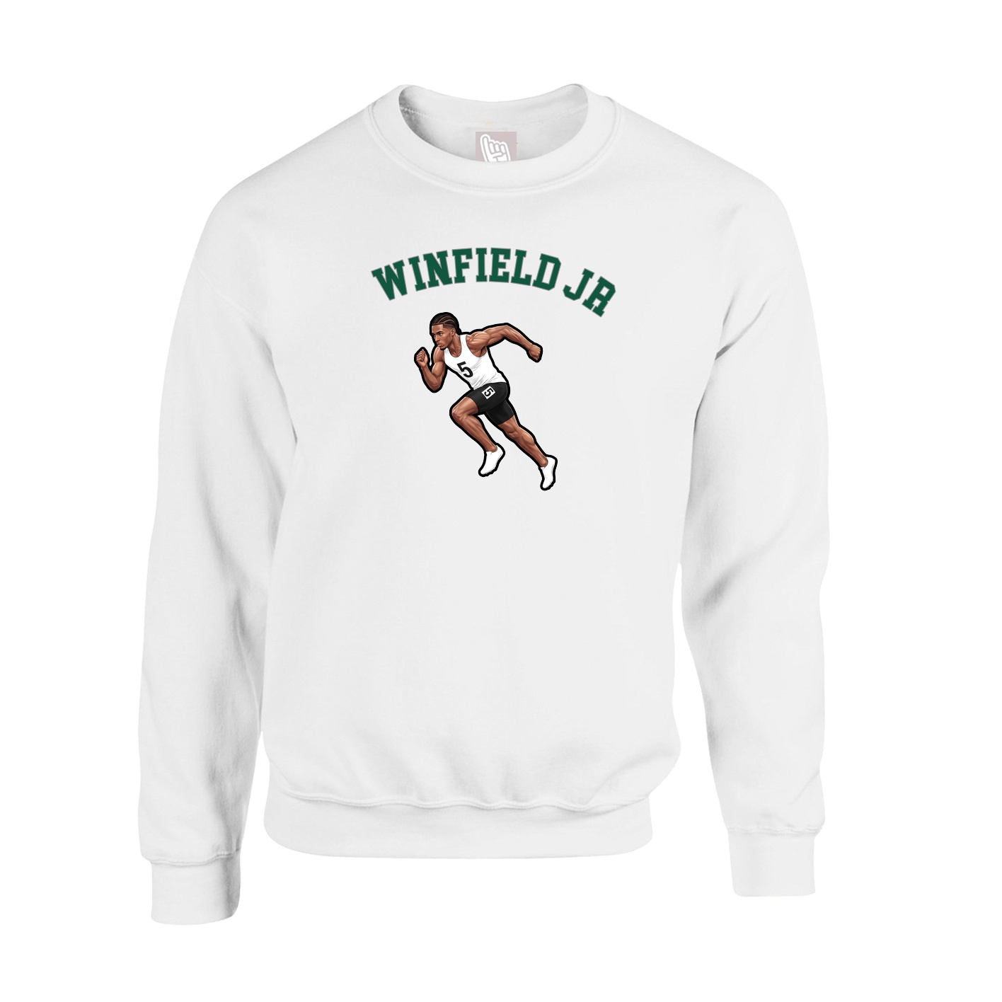 Fleece Crew — Shirsey Arch in White