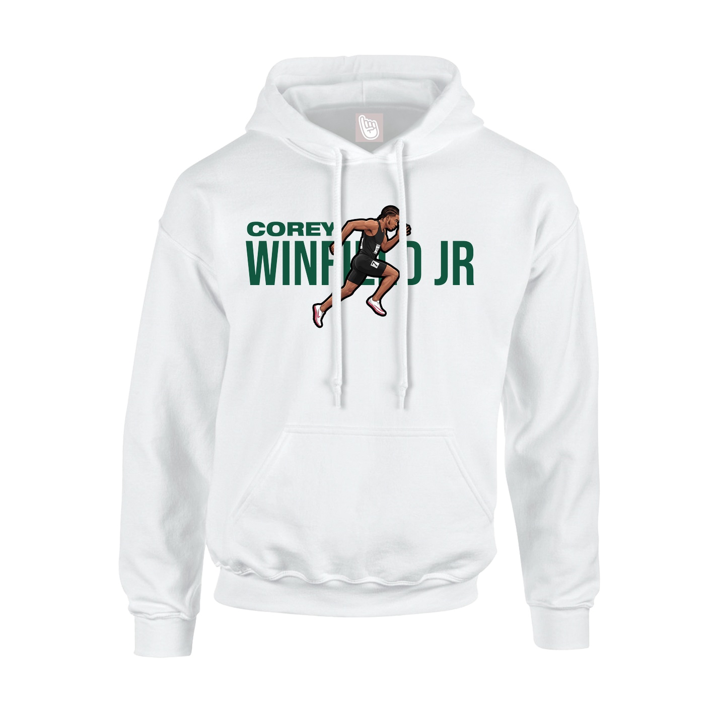 Youth Hoodie — Player Name in White