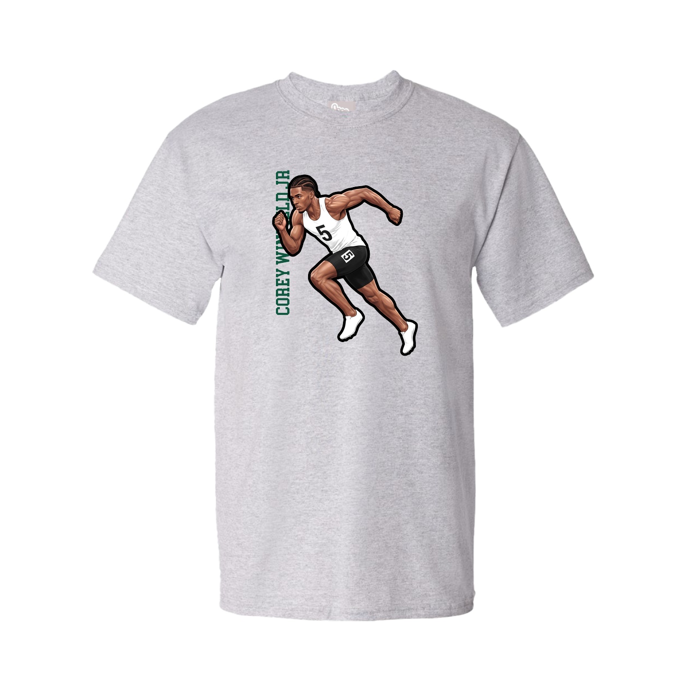Youth Tee — Name Vertical in Grey