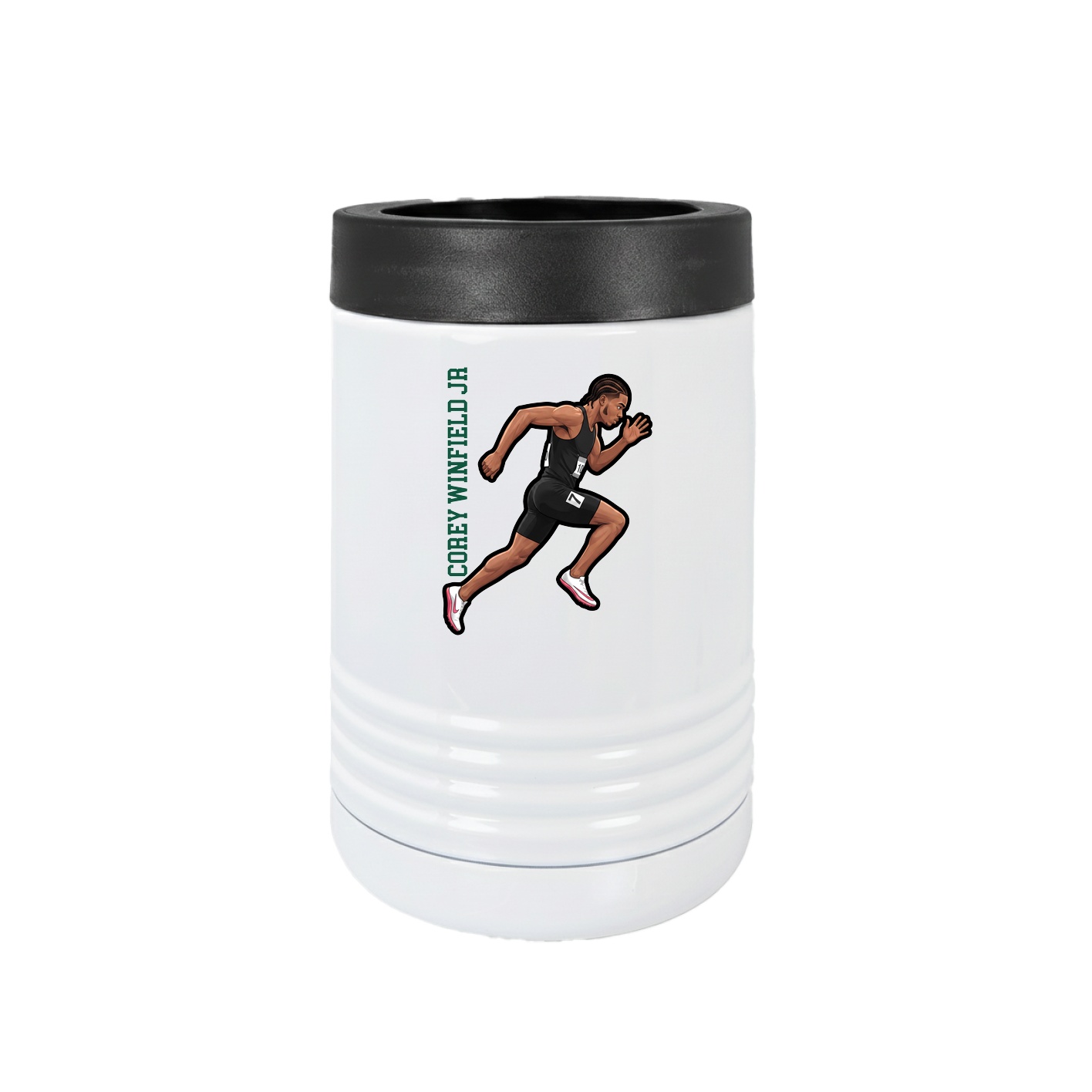 Beverage Holder — Name Vertical in White