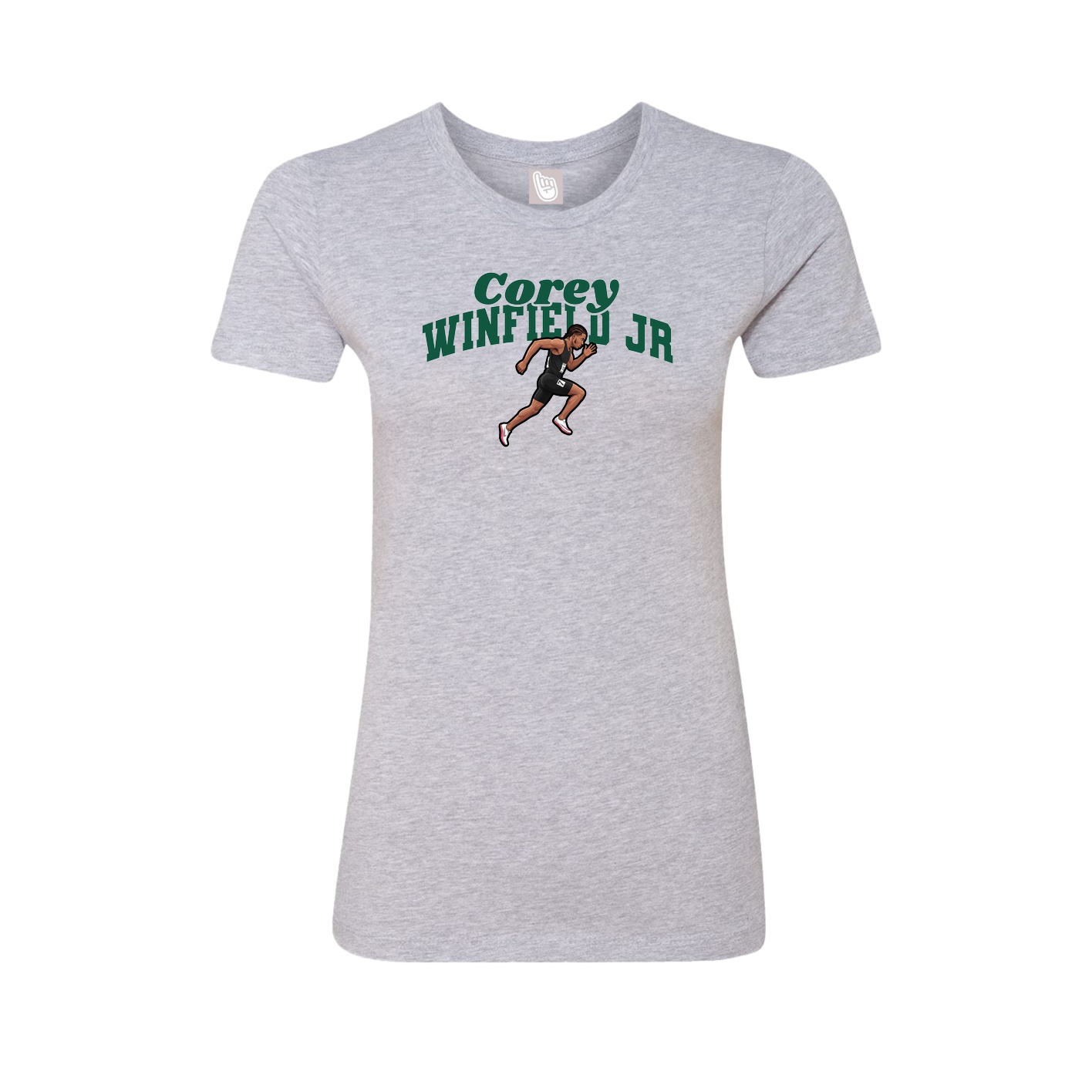 Fitted Women's Tee — Signature Arch in Grey