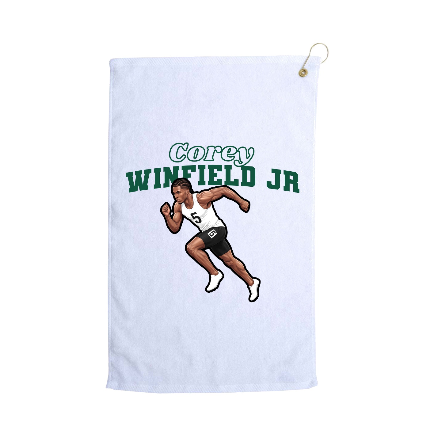 Golf Towel — Name Arch in White