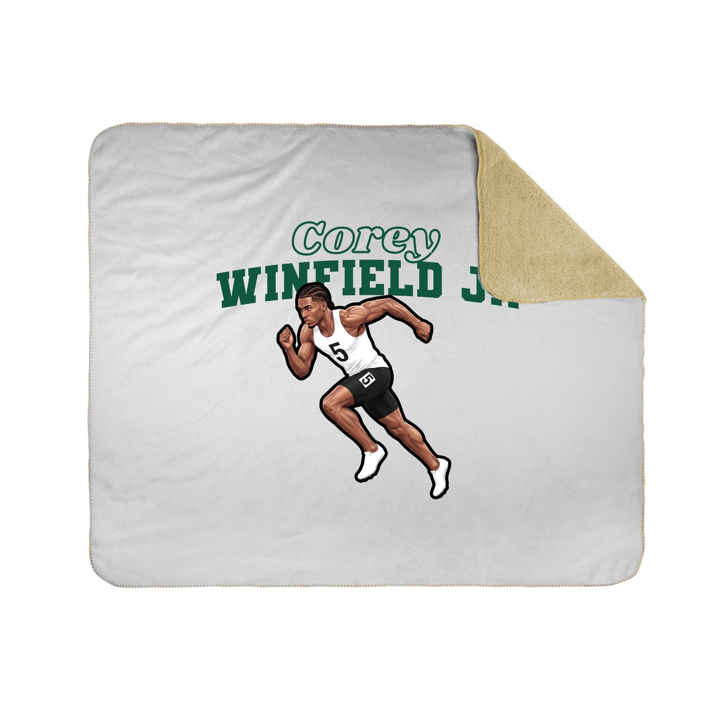 Throw Blanket — Name Arch in White
