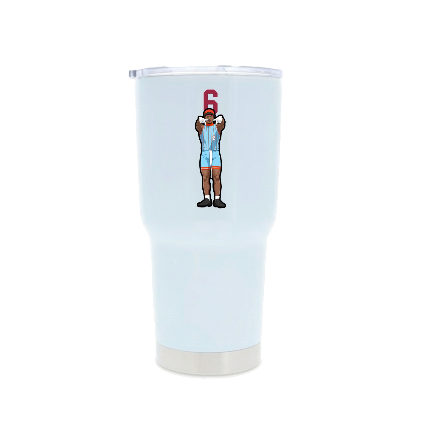 30oz Stainless Steel Tumbler — Number Top in White