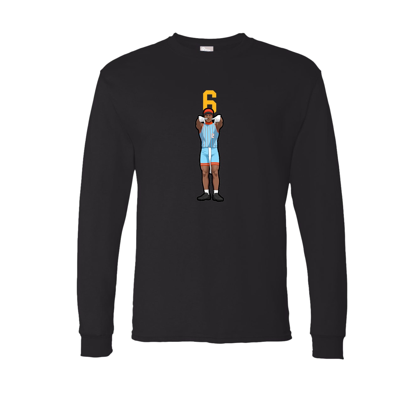 Long Sleeve Tee — Number Top in Black