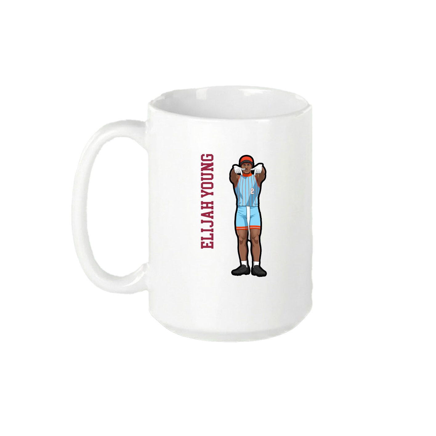 15oz Coffee Mug — Name Vertical in White