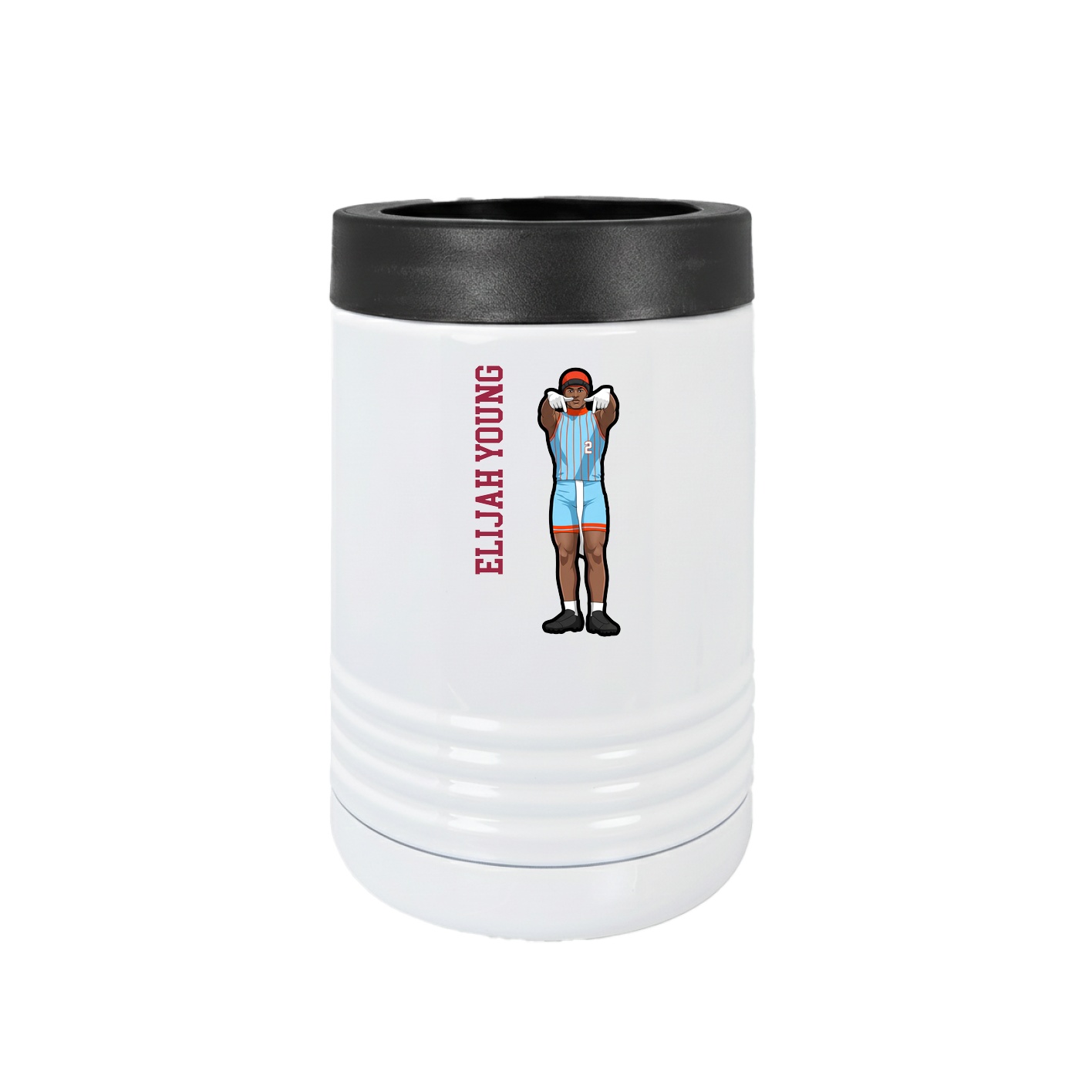 Beverage Holder — Name Vertical in White