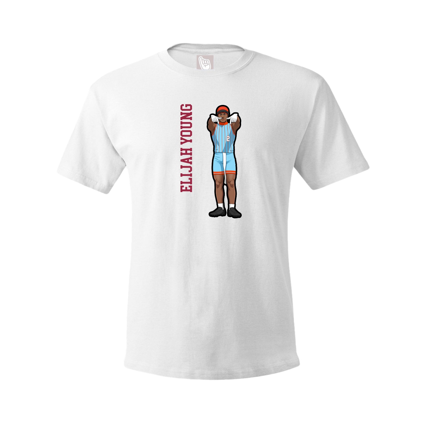 Tee — Name Vertical in White