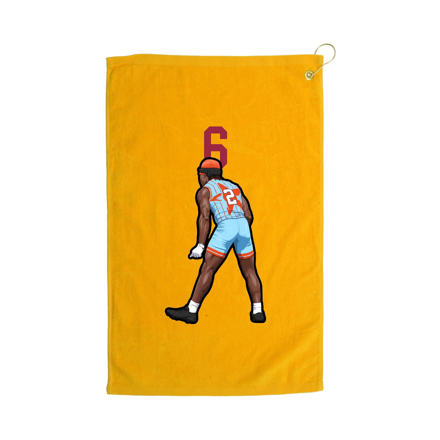 Golf Towel — Number Top in Gold