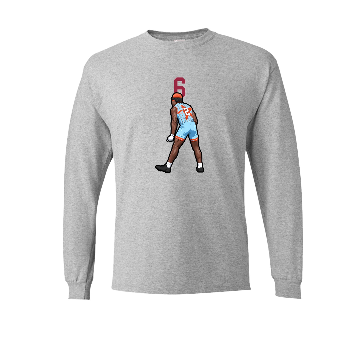 Long Sleeve Tee — Number Top in Grey