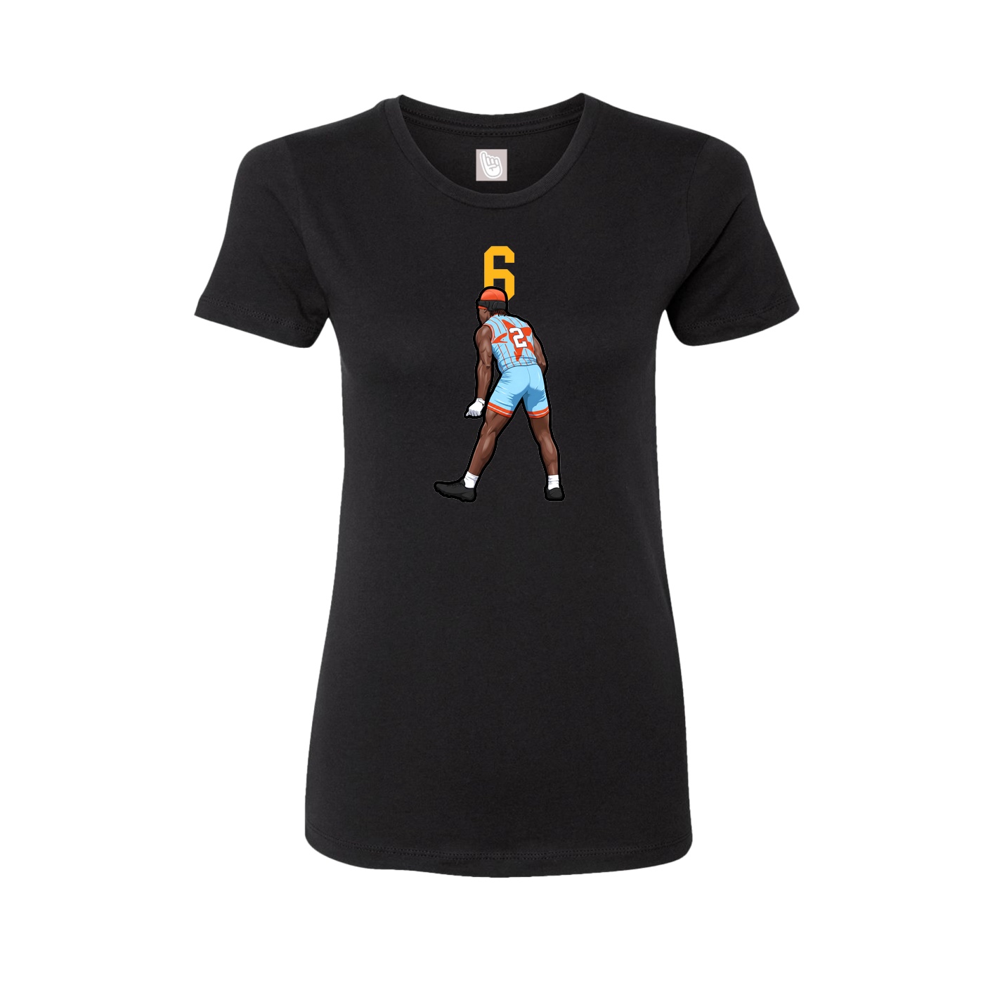 Fitted Women's Tee — Number Top in Black