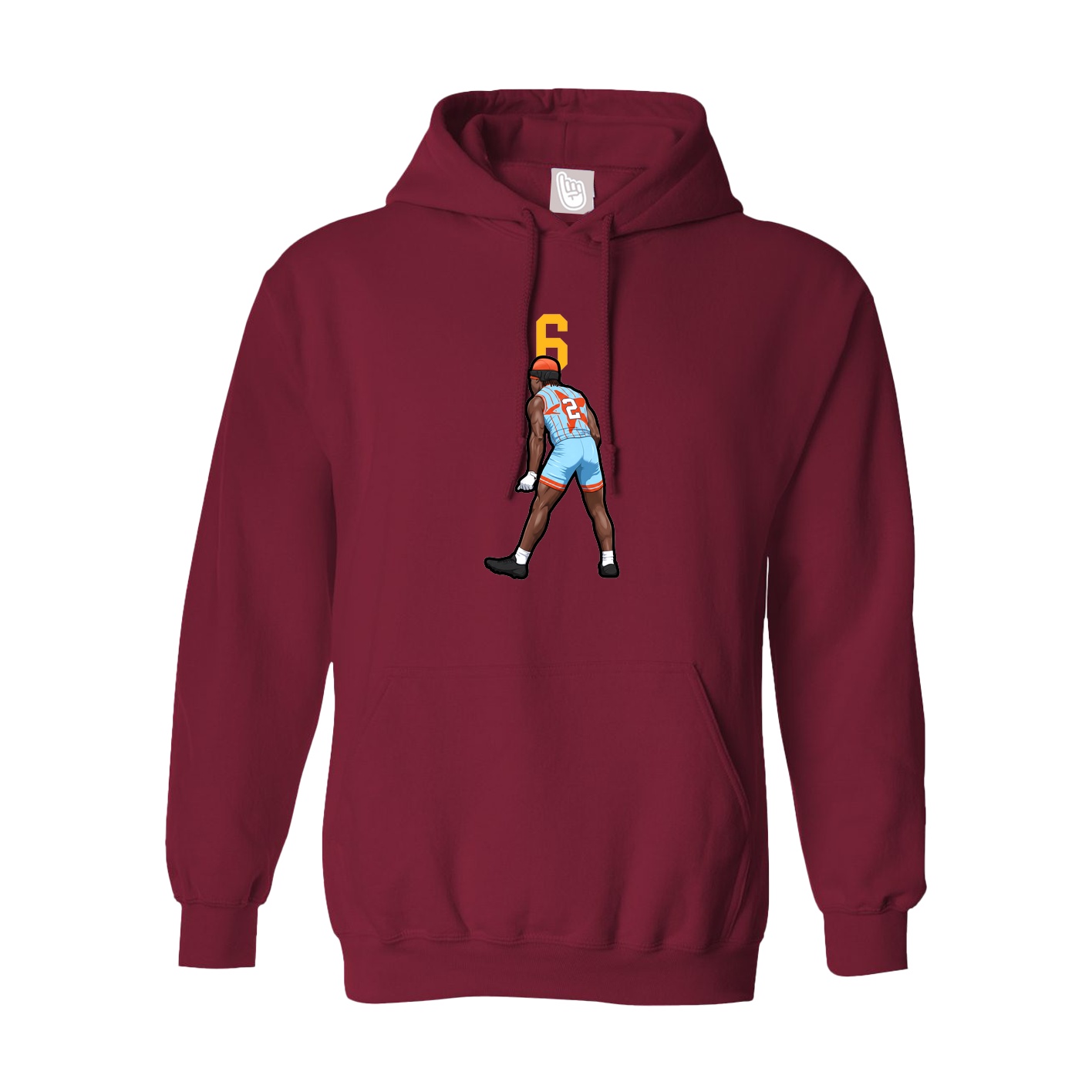 Hoodie — Number Top in Cardinal