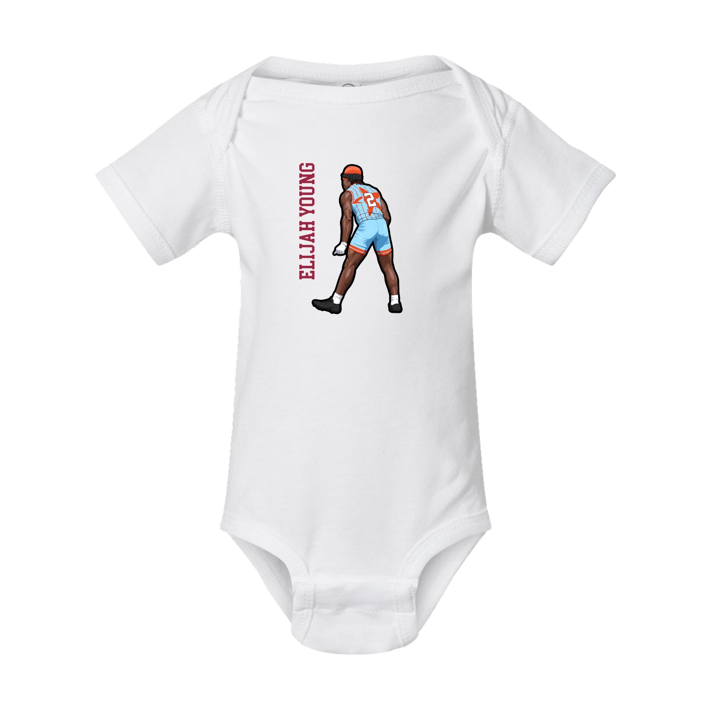 Baby Onesie — Name Vertical in White