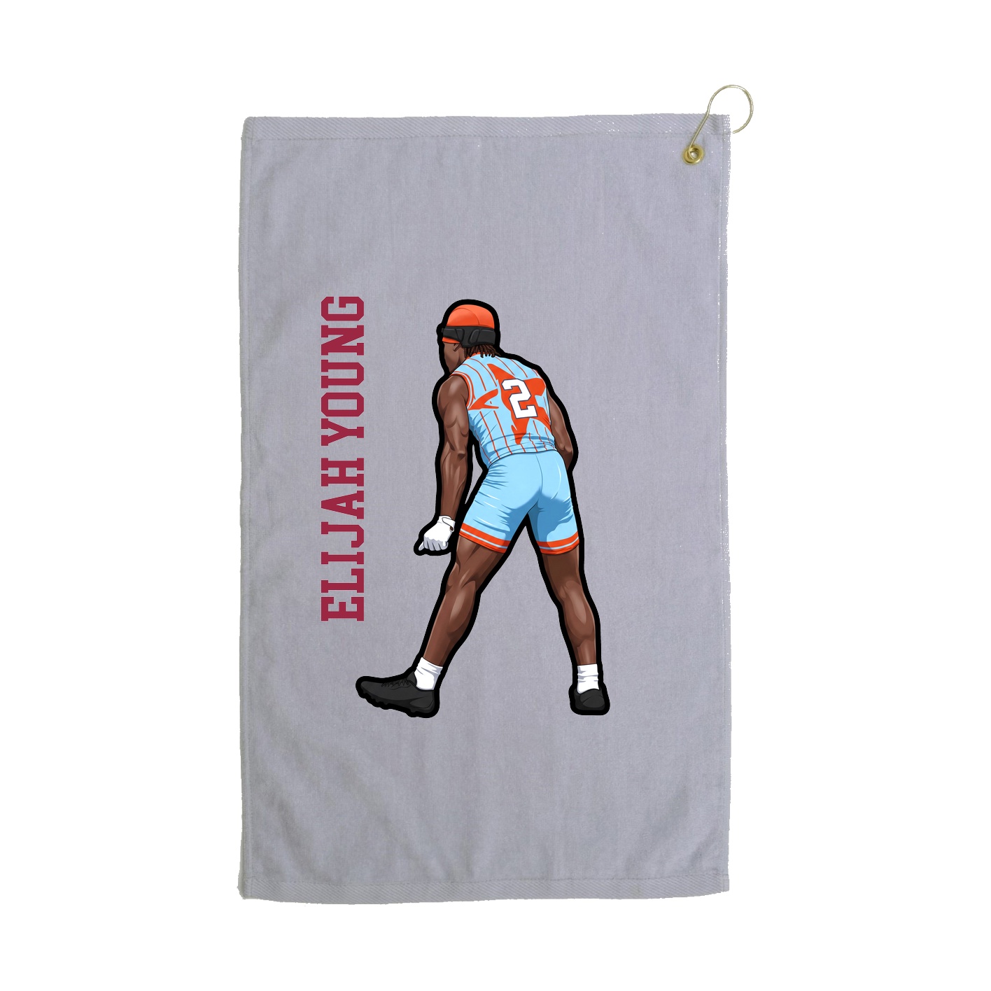 Golf Towel — Name Vertical in Grey