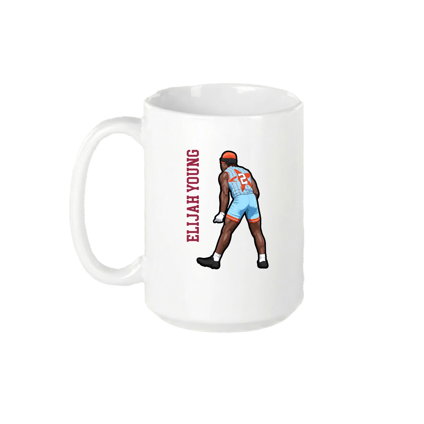 15oz Coffee Mug — Name Vertical in White