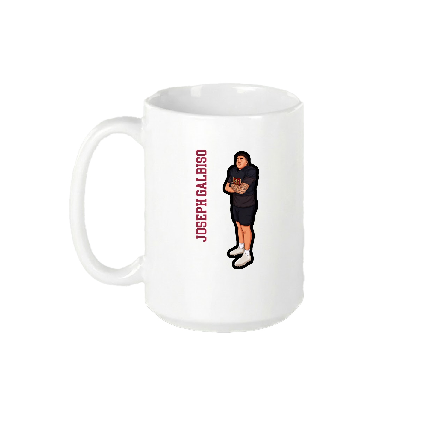 15oz Coffee Mug — Name Vertical in White