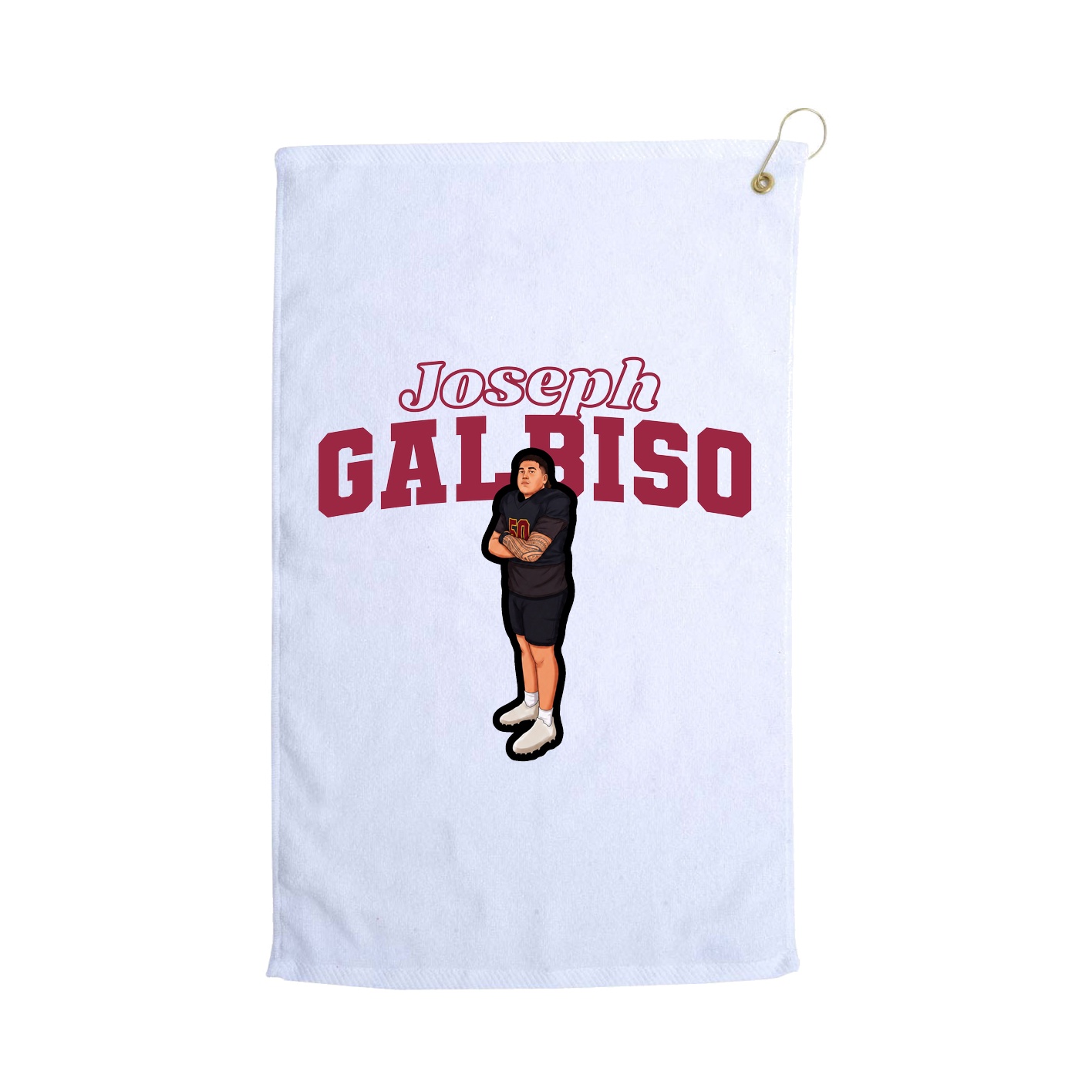 Golf Towel — Name Arch in White