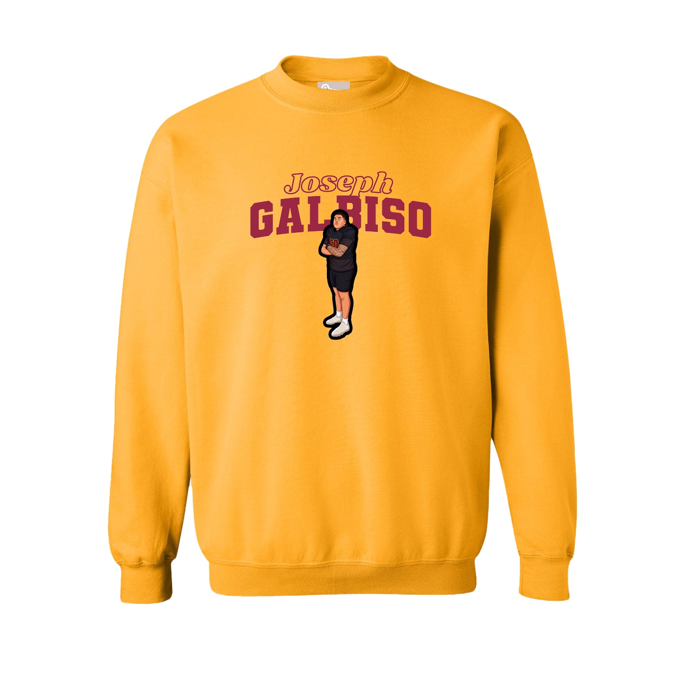 Fleece Crew — Name Arch in Gold