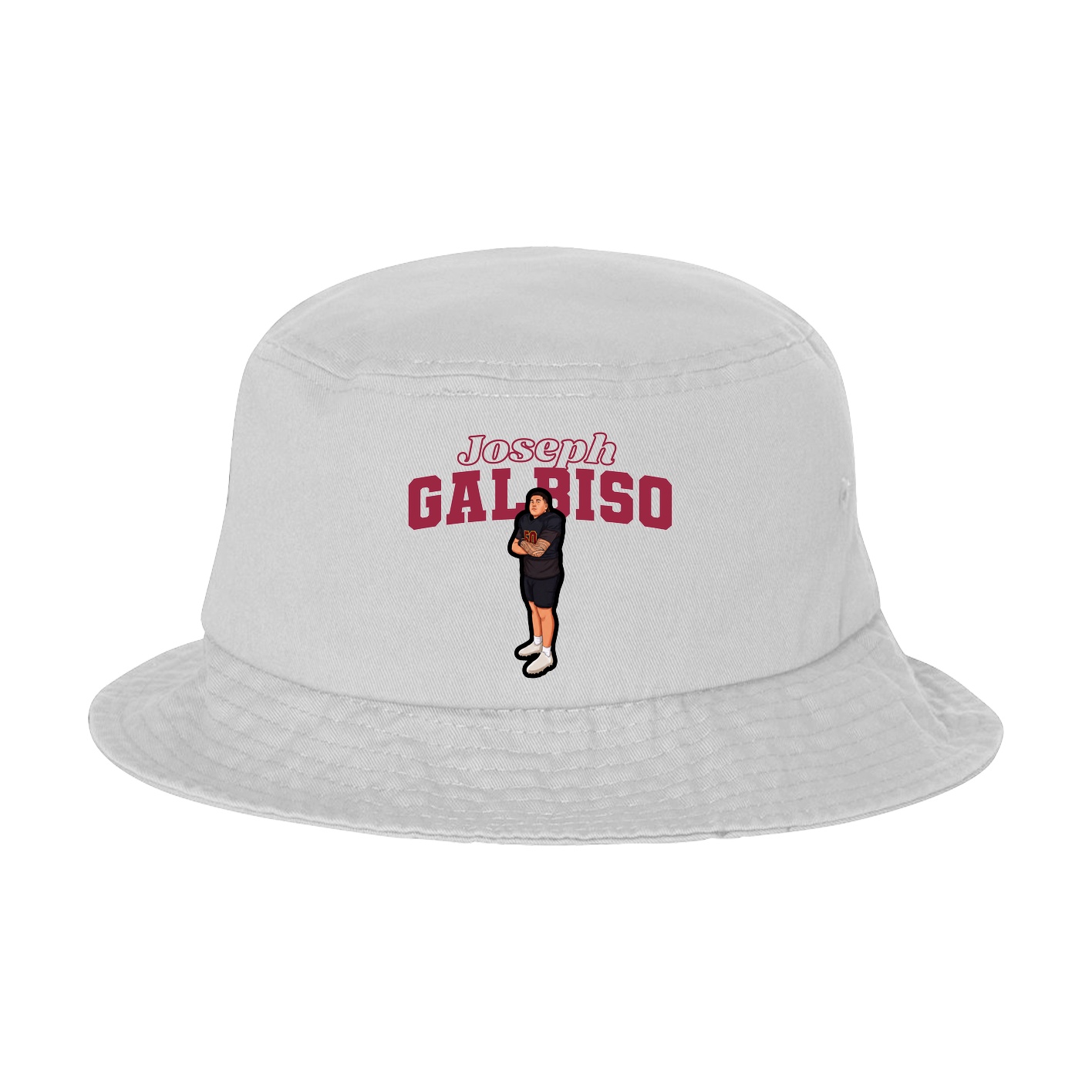 Bucket Cap — Name Arch in White