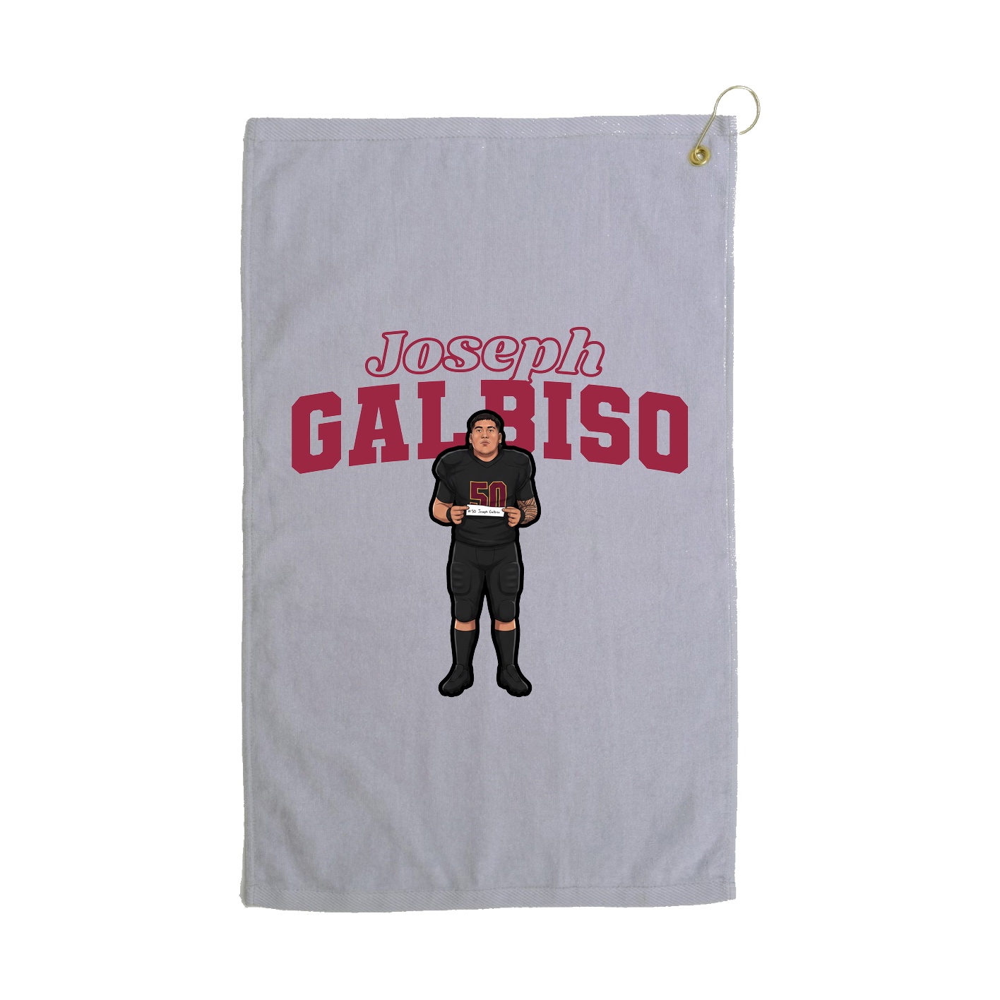 Golf Towel — Name Arch in Grey