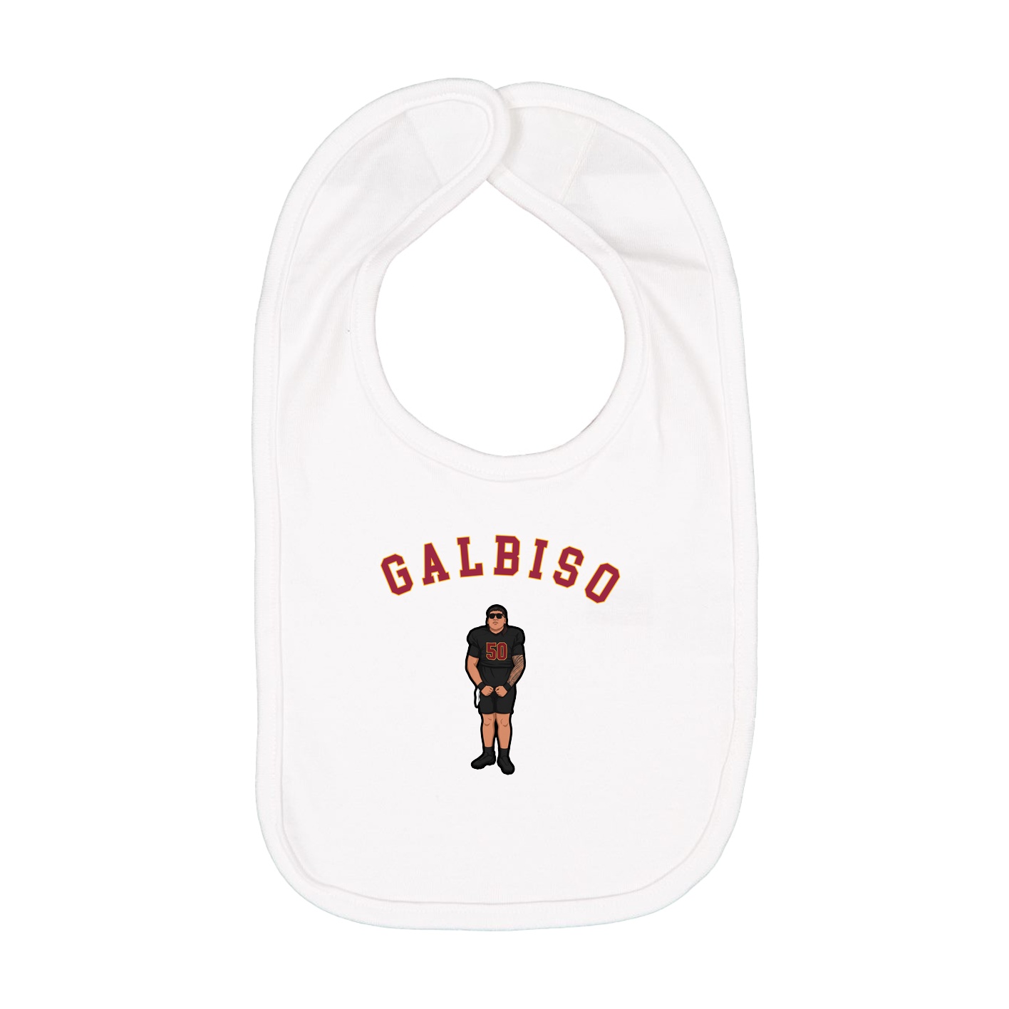 Infant Bib — Shirsey Arch in White